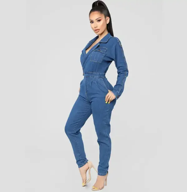 Denim Flared Jumpsuit