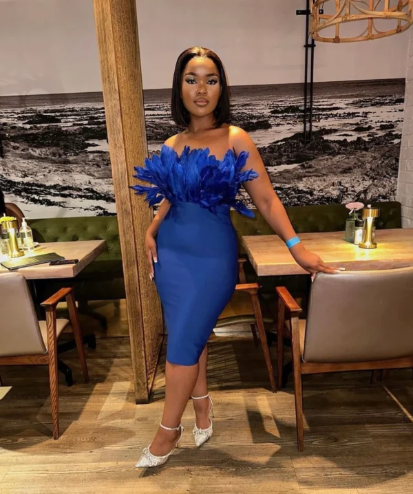Tessa feather bandage dress - Image 2