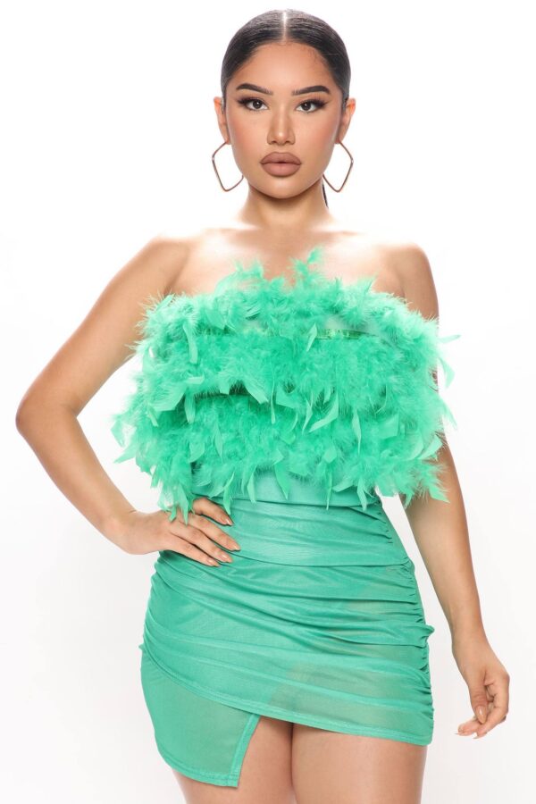 Female Sexy Ostrich Fur Dress